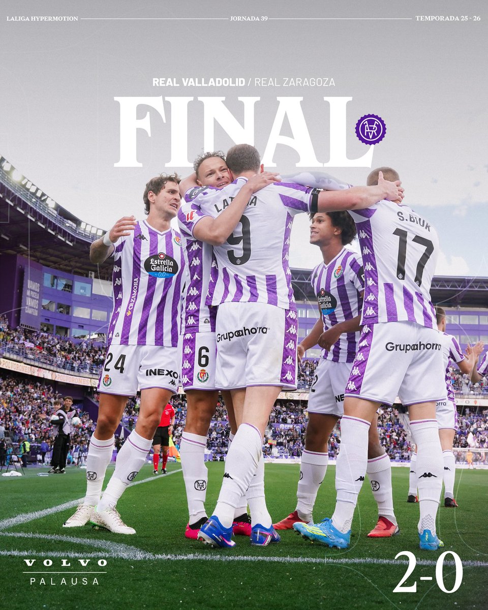 ⎾2✕0⏋  ▪  FINAL DEL PARTIDO
Victoria importantísima en casa con nuestra gente

#RealValladolidRealZaragoza    <a href="/VolvoPalausa/">Volvo Car Palausa Valladolid</a>