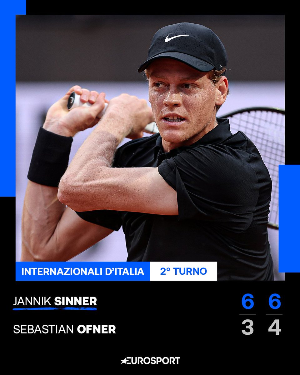 ESORDIO VINCENTE PER SINNER 🦊🇮🇹

Non può nulla Ofner, 29enne austriaco, contro il numero 1 al mondo. Due set giocati, due set vinti per Jannik, che consolida ulteriormente la sua striscia di successi nei Masters 1000. Ora l’azzurro affronterà uno tra Popyrin e Mensik ⚔️

#Tennis