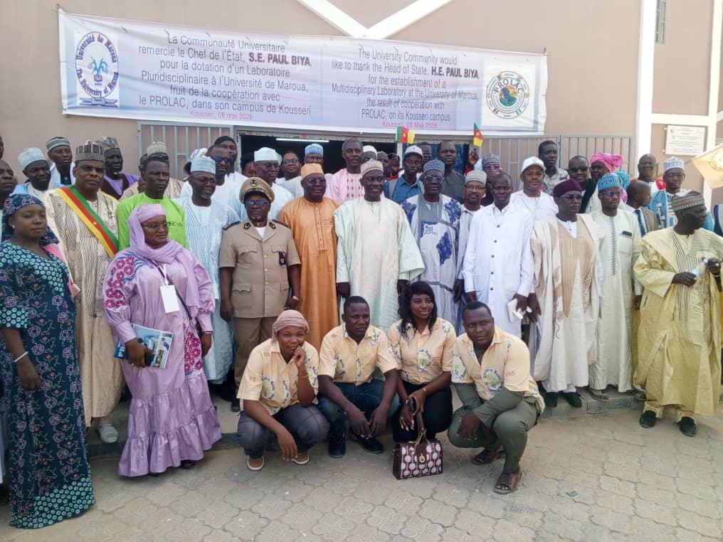 idrissoualioum's tweet photo. Cérémonie officielle d'inauguration du laboratoire construit et équipé de météorologie et de climatologie, ce vendredi 08 mai 2026 à Kousseri, par le MINEPAT accompagné du MINJEC, au profit de #UMa, fruit du partenariat avec le Projet de Relance et de Développement du Lac Tchad. https://t.co/IMygib0FWc