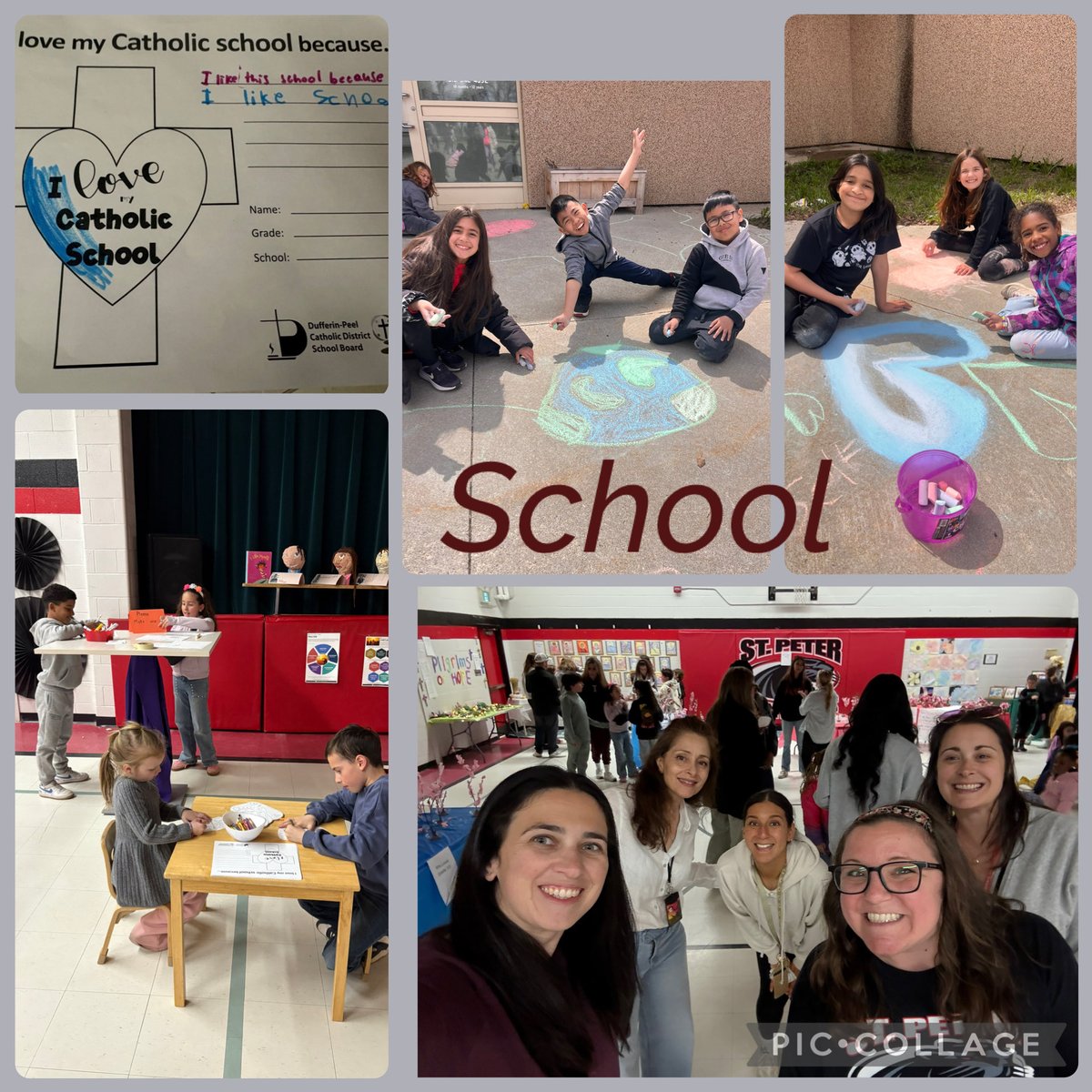 StPeterDPCDSB's tweet photo. #CatholicEdWeek 2026 invites us to be Pilgrims of Hope — On the Path to Holiness, walking together as Church, School &amp; Family. Grateful to Fr.Donatello for joining our art show, &amp; to our educators &amp; families for this shared journey. ✝️🎨 @archtoronto @CatholicEdu 
#DPCDSB_CEW https://t.co/v9CitRsZul