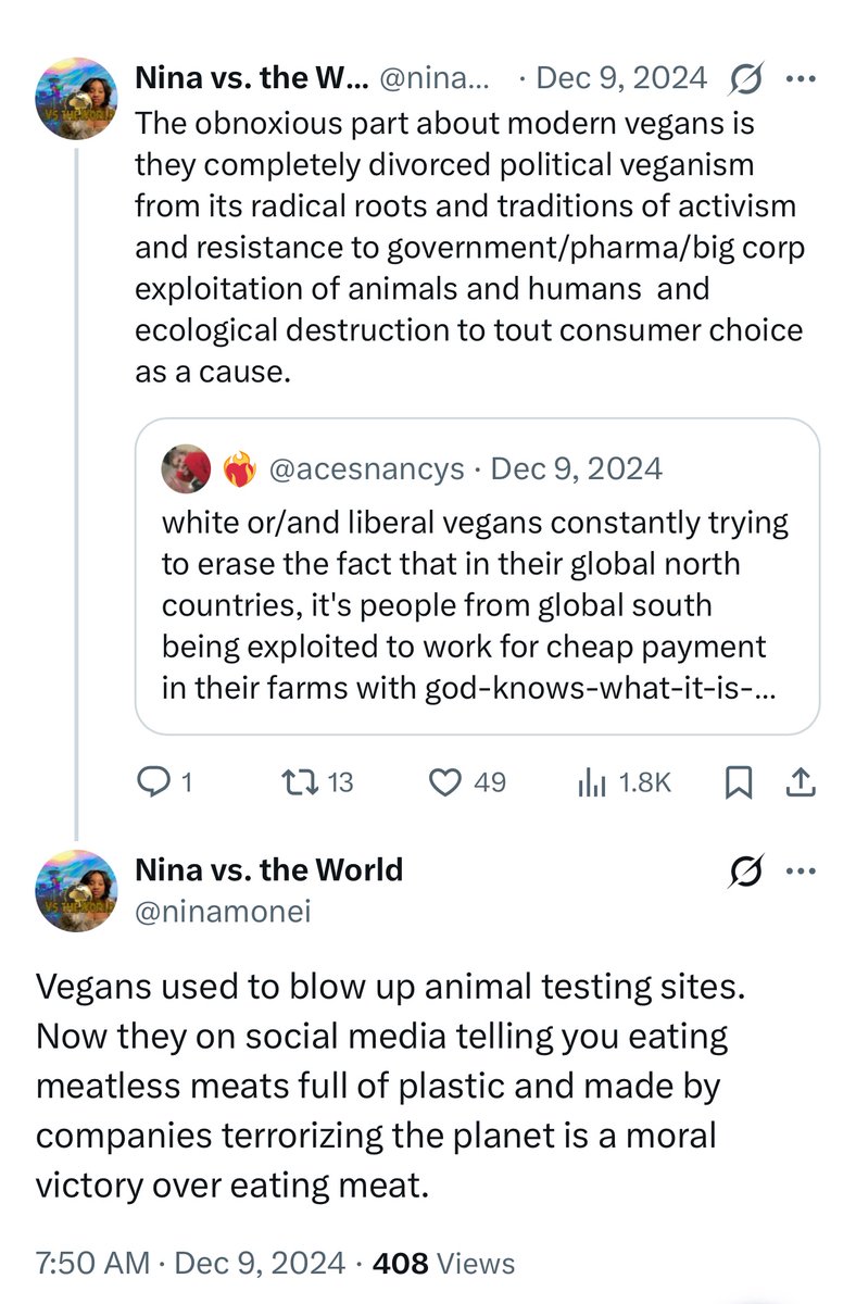 ninamonei's tweet photo. I remember white vegans told me I “made up” that this is how they act https://t.co/RtnNo1EW2s