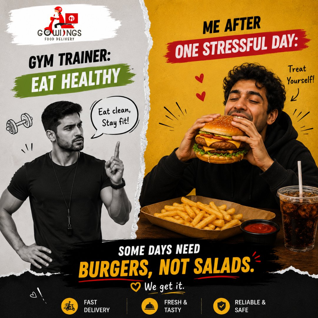 GoWiings_'s tweet photo. Stress level: HIGH 📈
Self control: LOW 📉
Burger cravings: UNSTOPPABLE 🍔🔥

#GoWiings #Sagar #SagarFoodies #SagarEats #ComingSoonSagar #FoodInSagar https://t.co/xZeO4SusJC