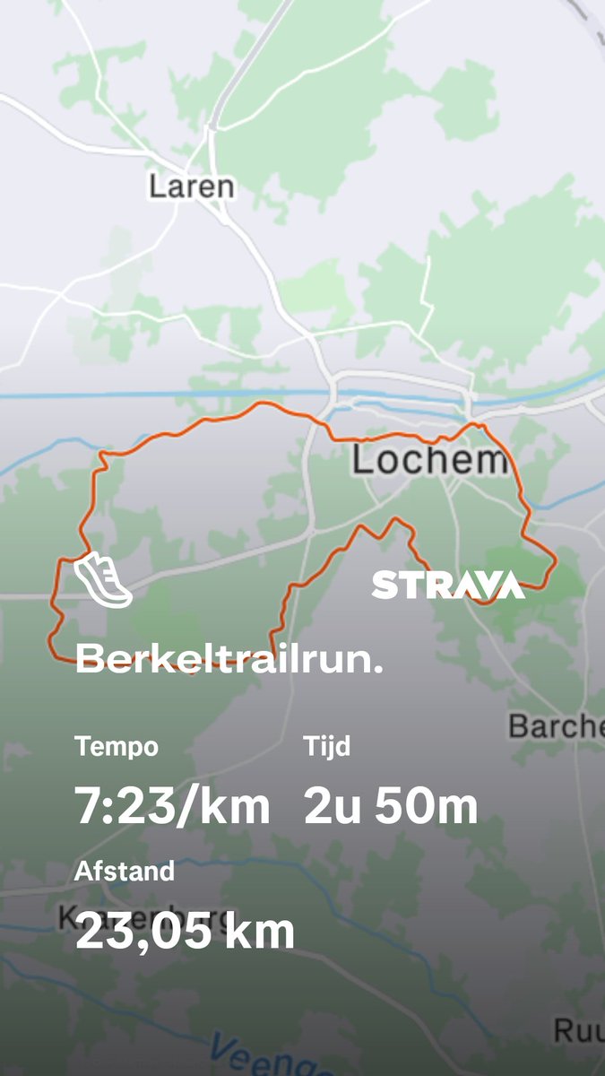 Vandaag een hele mooie trail gelopen.  Alleen de benen hadden er op het laatst niet veel zin meer in
<a href="/loopmaatjes/">Loopmaatjes</a>
<a href="/hardloopvriend/">Hardloopvriend</a>

Bekijk mijn hardloopsessie op Strava: strava.app.link/DnBcDnNu02b