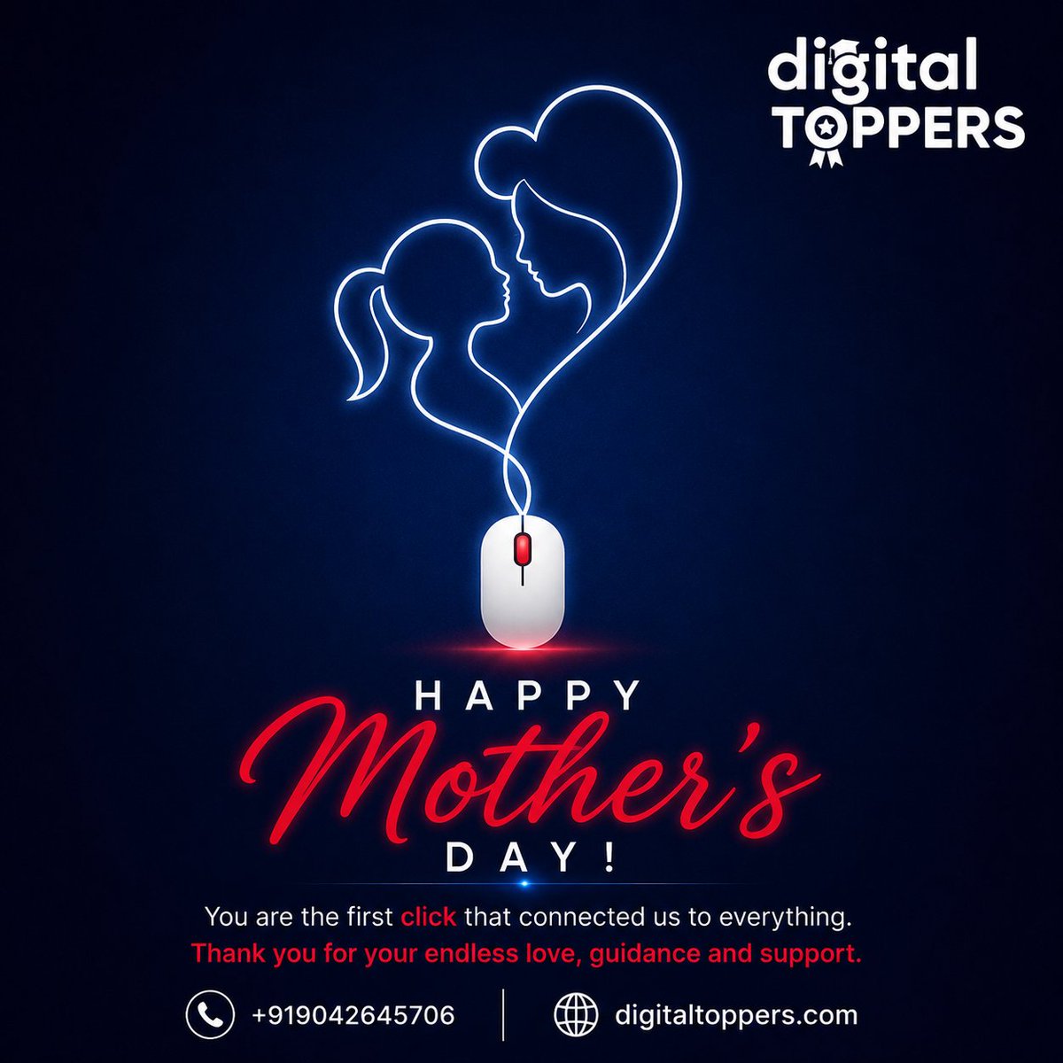 digital_topper's tweet photo. A mother’s love is the first connection that shapes our world. From every little click of support to endless encouragement, moms are the true guiding force behind every success.Happy Mother’s Day...
#HappyMothersDay #DigitalToppers #MothersLove #MothersDay2026 #DigitalMarketing https://t.co/fmfwuVucD3