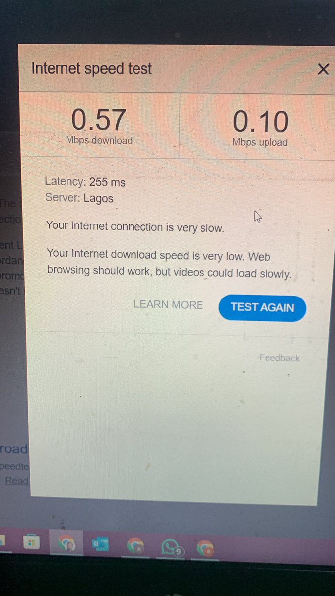kinzolic's tweet photo. @AirtelNigeria seriously what kind of network speed is this for 50mbps internet since morning oo https://t.co/J6wnw3gwyj