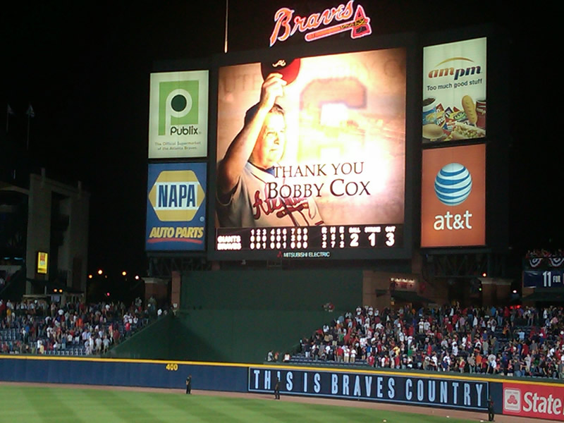VintScoreboards's tweet photo. Bobby Cox 1941-2026 https://t.co/CBopEElMJe