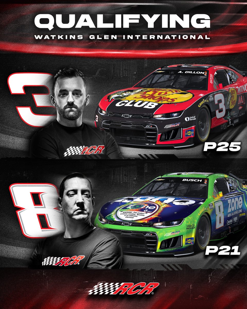 RCRracing's tweet photo. Cup qualifying results from Watkins Glen. 

@BassProShops  | #zone_partner | @winchester | @ZonePouches https://t.co/HxcCBtCuIE