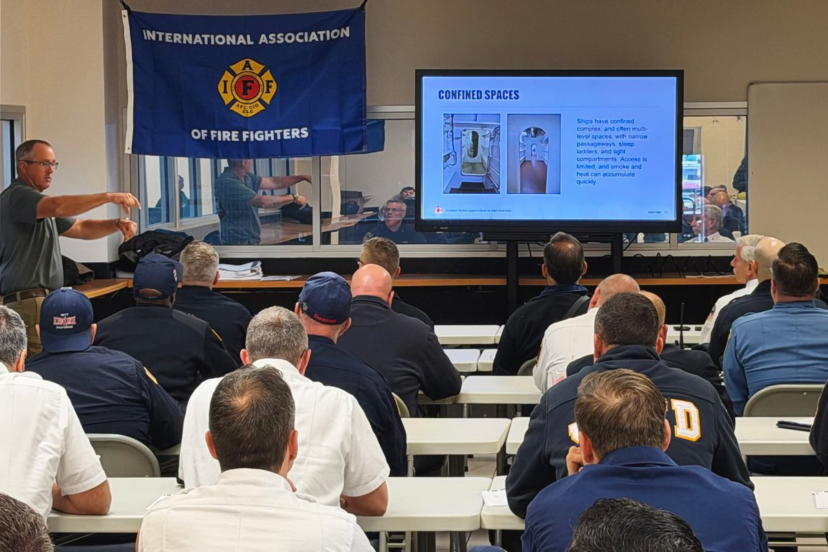PFANJ_IAFF's tweet photo. ⚓️ FILLING THE GAP: From the Streets to the Seas ⚓

🧠 When faced with a Shipboard Firefighting educational gap we turned to the 366,000 professional firefighters of the @IAFFofficial. The #IAFF is a living database of knowledge &amp; experience to no other organization can offer. https://t.co/VyT8hsGqiL