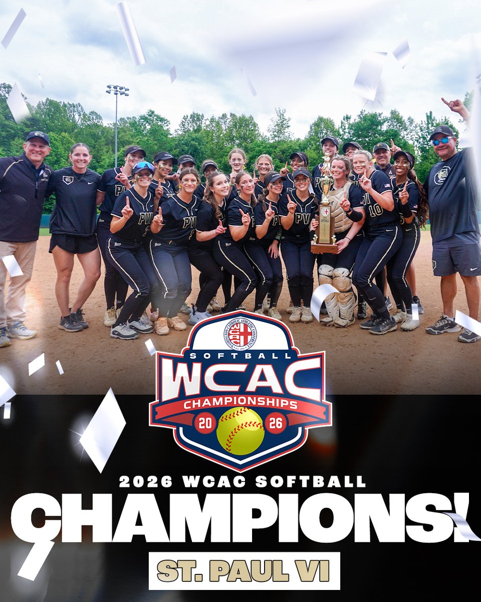 WCACSports's tweet photo. 2026 WCAC SOFTBALL CHAMPIONS 🏆

Congratulations to St. Paul VI!

#WCAC #WCACChamps #WCACSoftball https://t.co/Q2sP7HgUZi