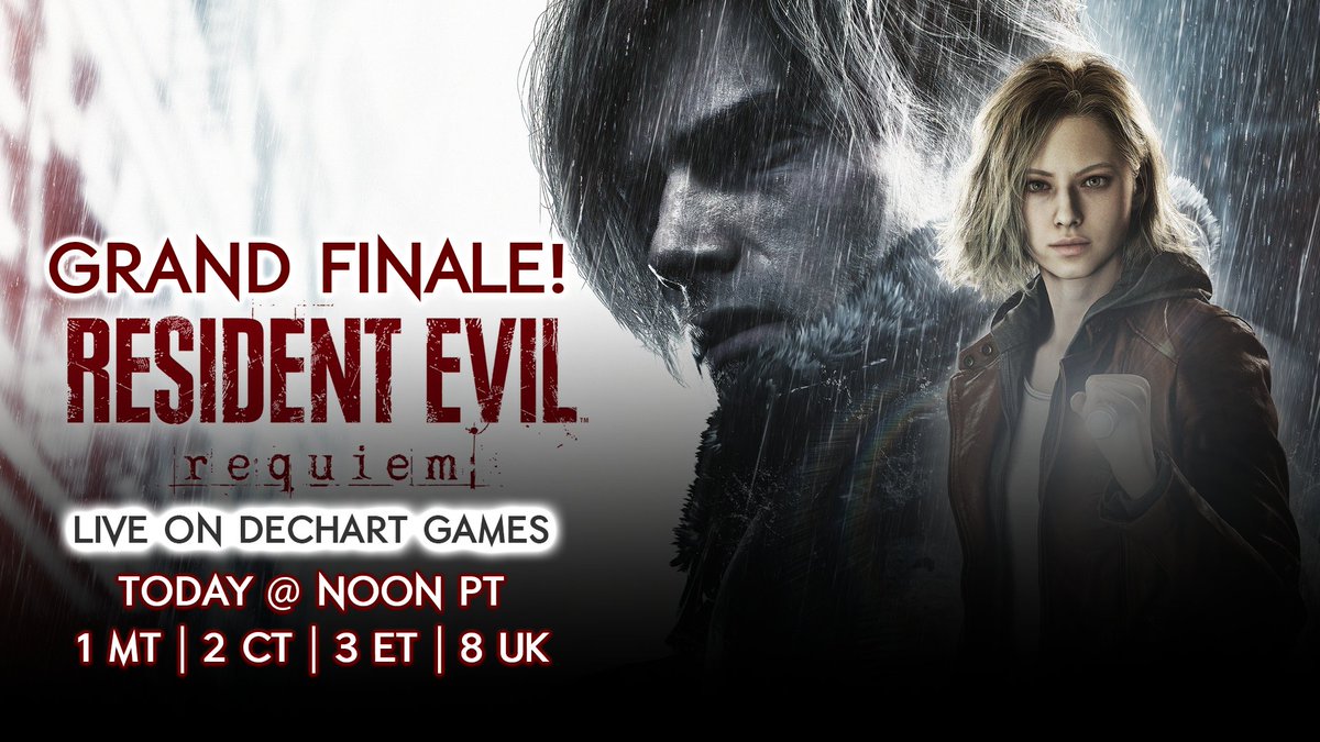 BryanDechart's tweet photo. ⭕️FINALE  time! 
 Join us for Resident Evil: requiem 🔥 LIVE NOW https://t.co/JxrZdqmOVO