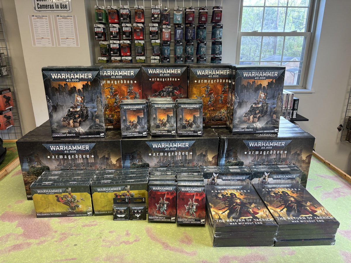 DrawbridgeGames's tweet photo. Armageddon is on the horizon for the #Warhammer40K universe and Commissar Yarrick has returned in what may be the Imperium’s darkest hour! Check out all the new releases at Drawbridge Games! #games #shoplocal #PGH #Warhammer https://t.co/KCUOLP9nlr