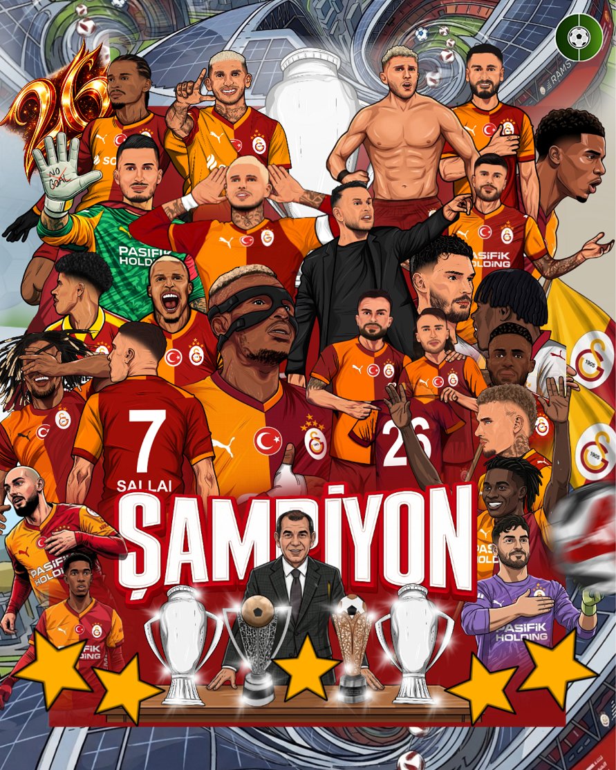 🏆 GALATASARAY, SÜPER LİG'DE ÜST ÜSTE 4. KEZ ŞAMPİYON. 🏆