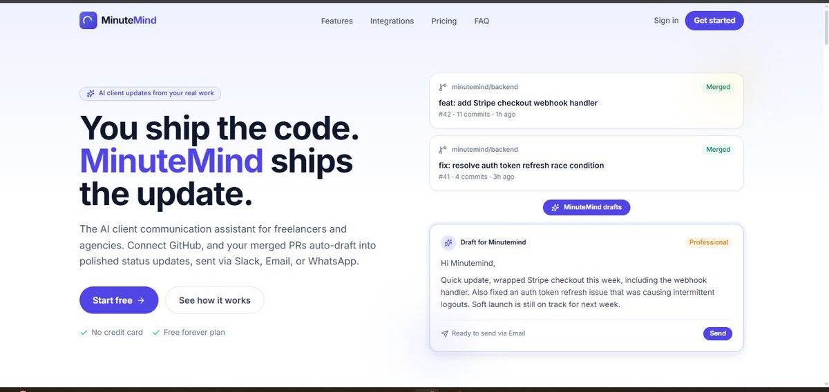 akshayhere3001's tweet photo. Introducing minutemind. 
Launching soon 🚀 

#minutemind #buildinpublic https://t.co/IfjwgkDFBX