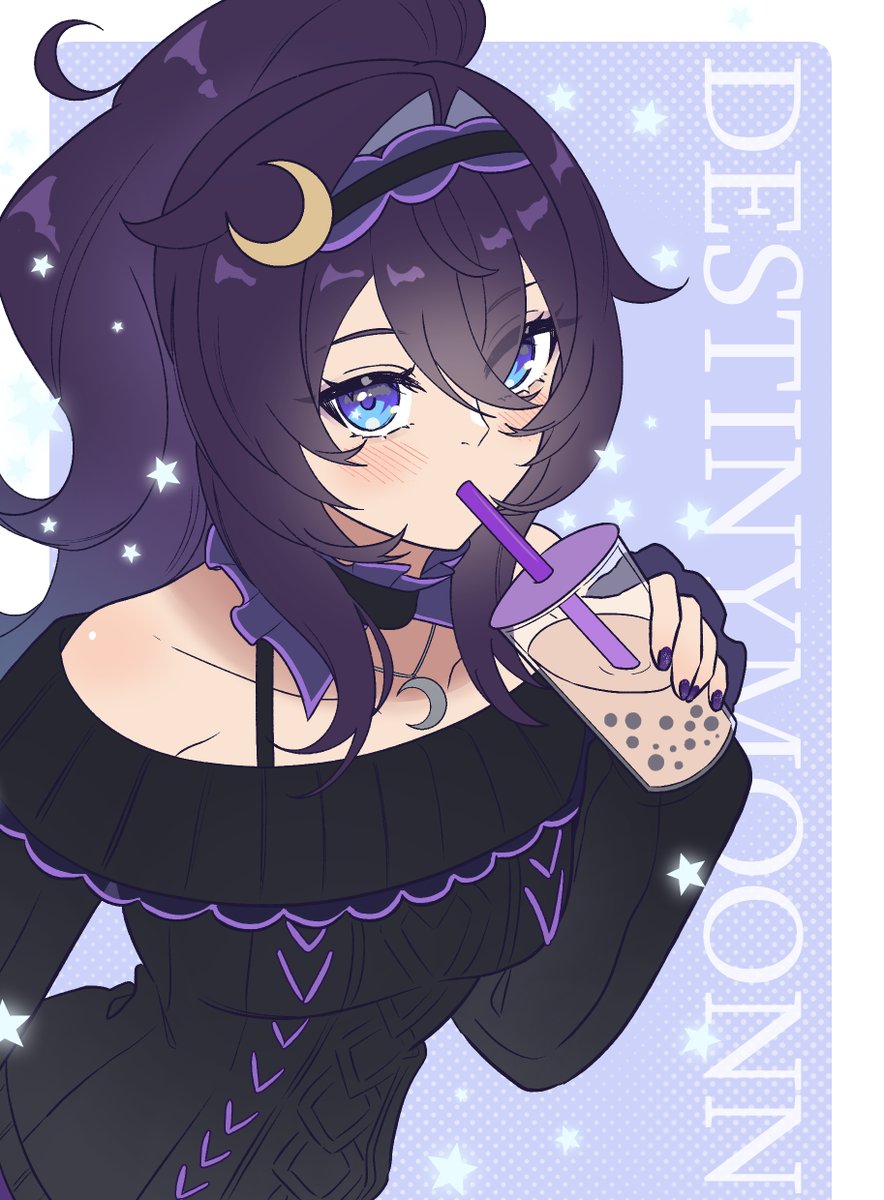 destinymoonn's tweet photo. One of my favorite drinks is boba! 🧋💜

New model debut is approaching... 3 days left! 💜 https://t.co/3QSCctefV0