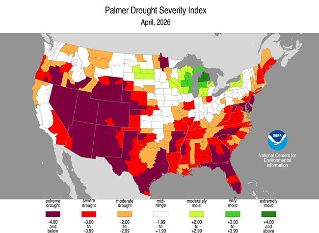 The US experienced the worst April drought on record this year ...