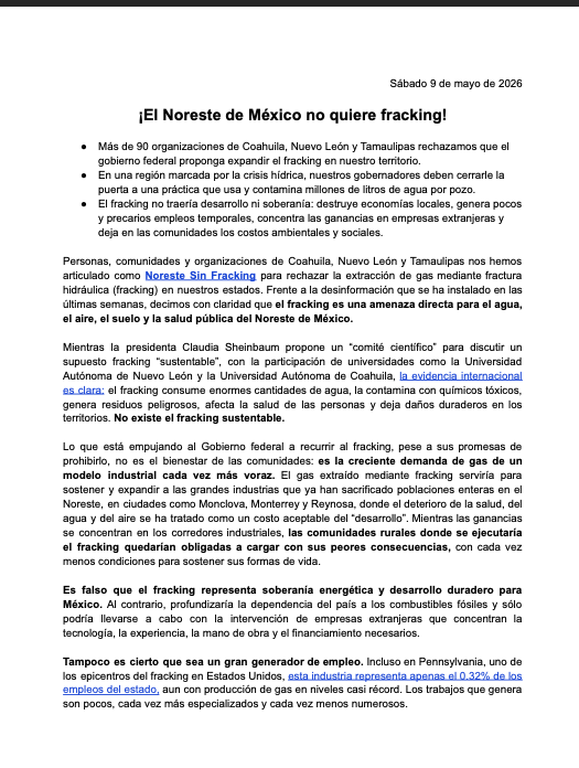 cesarmty's tweet photo. 🔴⚡️#IMPORTANTE
Más de 90 colectivos de Nuevo León, Coahuila y Tamaulipas se manifestaron hoy en Monterrey VS. el #fracking que el @GobiernoMX está considerando para la extracción  de gas.
💥La @uanl participa en el Comité de Expertos que convocó la presidenta @Claudiashein. https://t.co/rzHbWVlhMG