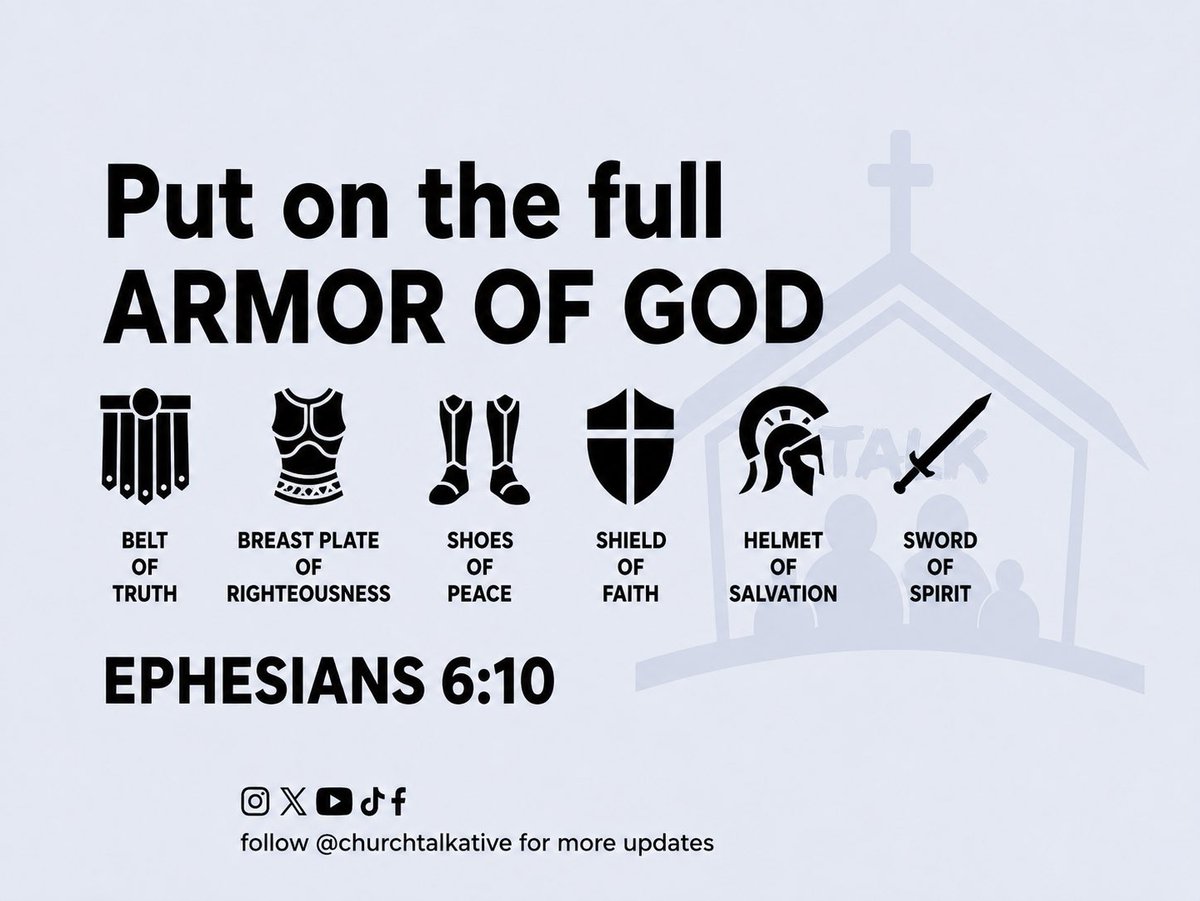 churchtalkative's tweet photo. Put on the full ARMOR OF GOD! https://t.co/OBxn2LiR8A