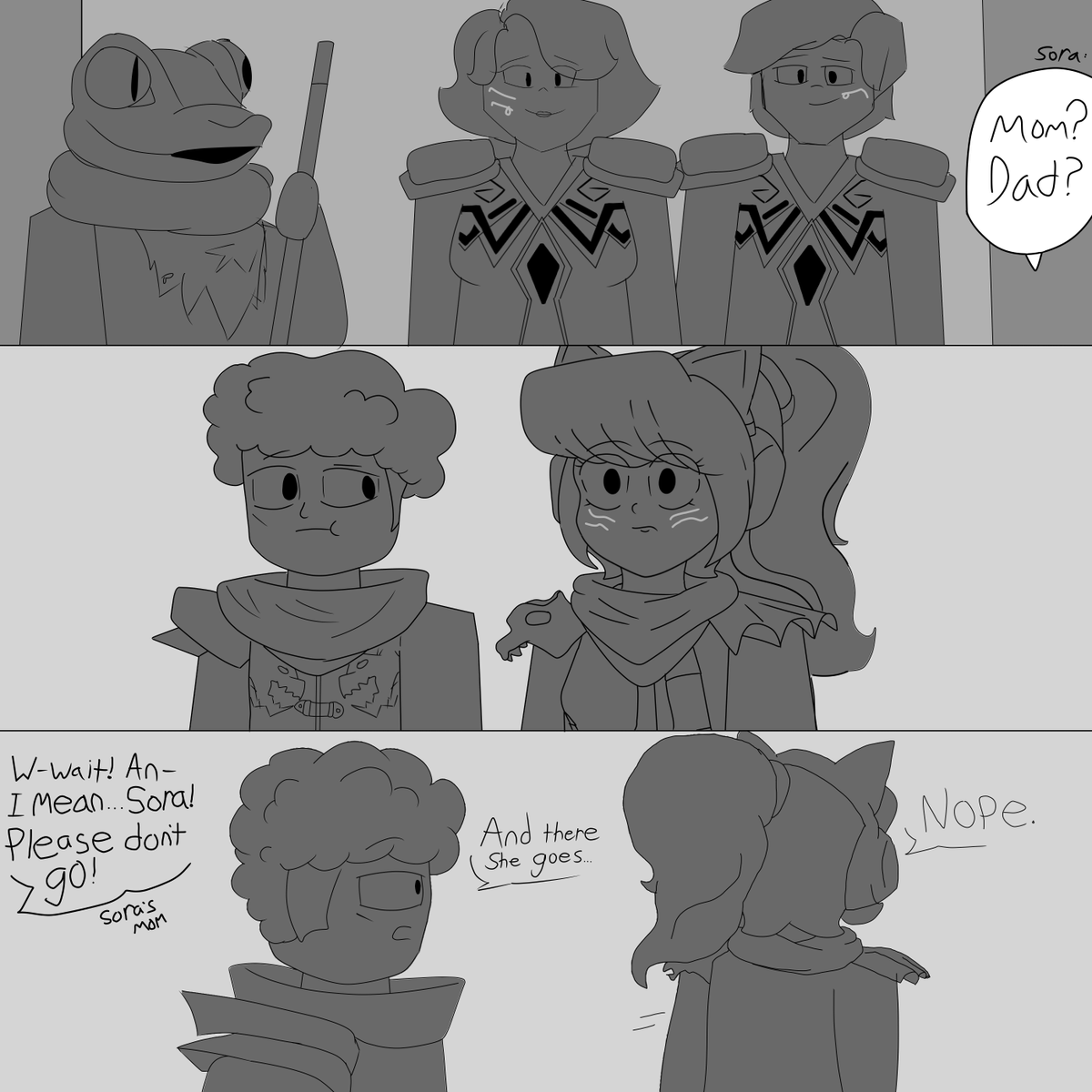 ★sora☺︎★ How Sora should've reacted to seeing her parents again: ___