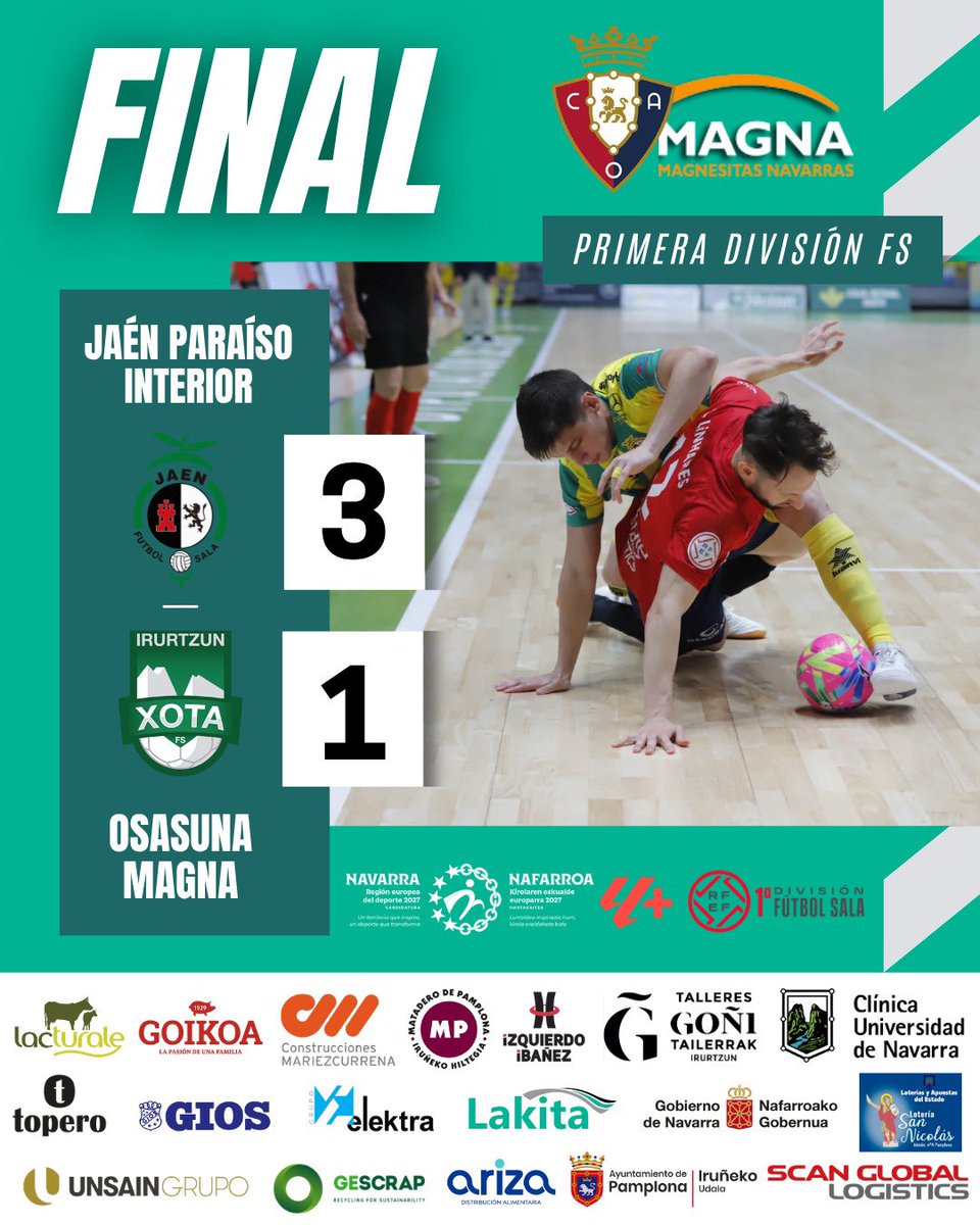 FINAL | Se buscó el empate hasta el final con el juego de cinco, pero los locales acabaron obteniendo la sentencia

⚽️ Gustavo fue el autor del gol del Xota 

🆚 <a href="/JaenFS/">Jaén Paraíso Interior FS</a> 

📺 <a href="/LaLigaPlus/">LALIGA+</a> 

#JaénXota #PrimeraDivisiónFS