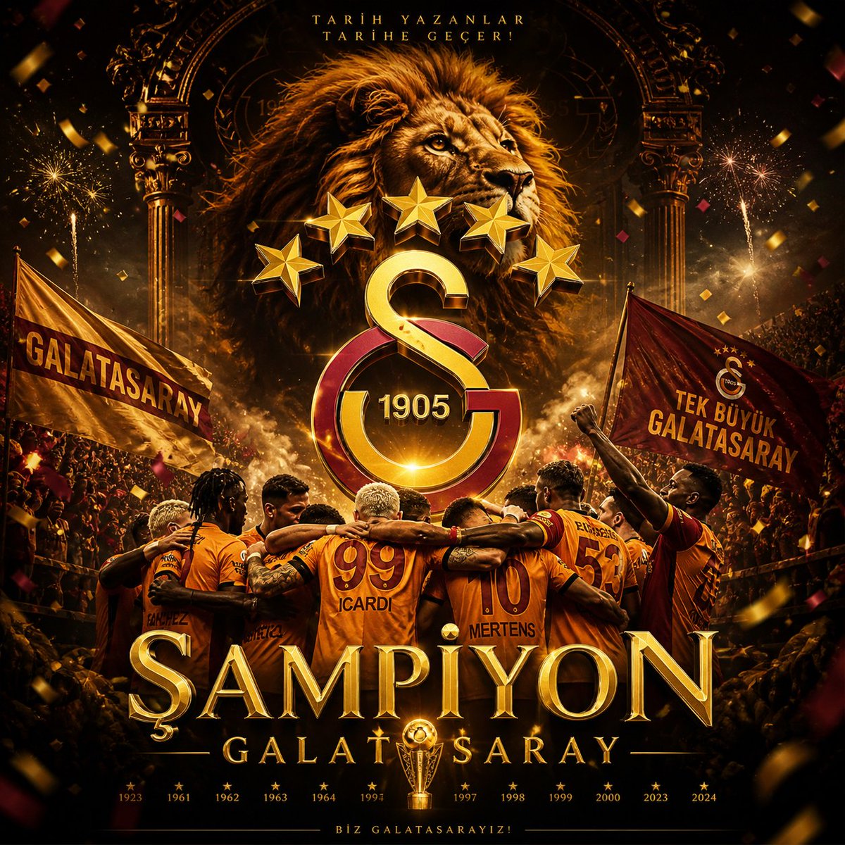 burakaziz's tweet photo. 4 yıl ardarda mutlu son büyüksün şampiyon Galatasaray'ım💛❤️🎉🎉🎉 @GalatasaraySK @ultrAslan #şampiyongalatasaray #galatasaray #4yılardarda https://t.co/U6njxCSpkV