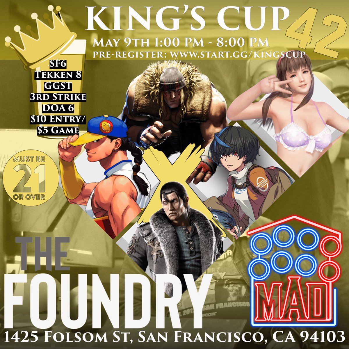 nykko28's tweet photo. Hi everyone, I’m helping host a DOA tournament in San Francisco today with the good folks from @BayAreaMadHouse 

Some featured players in attendance are @ZakkuRye, @AquariaVerse, @ShredGamingTV, and Category Dom 5.

It will be live streamed at https://t.co/BPOMX8ERRr

Stream will be live at 1pm PST / 4pm EST
Tournament starts at 3pm PST / 6pm EST

Brackets: https://t.co/gggYuOXCHH

If you’re interested in attending future west coast DOA events, join our California DOA server! https://t.co/CuSRLS7rfn

Please RT for awareness! 🙏