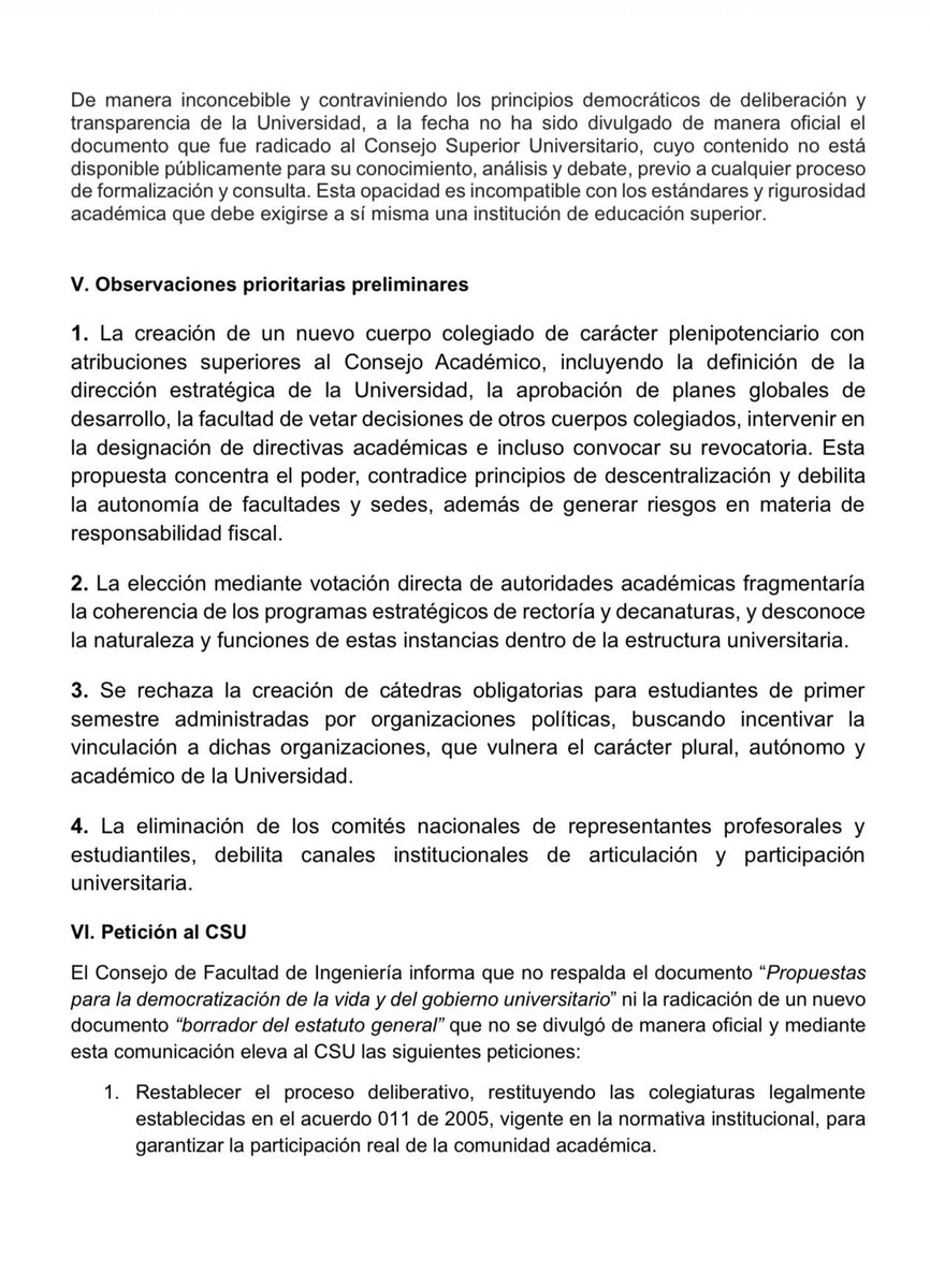 camoncadaa's tweet photo. @OMejiaQuintana Aquí le dejo el papel “nulo” del Consejo de la Facultad de Ingeniería. Es un NO rotundo a un proceso dogmático, mediocre y sin rigor.  La reforma a un estatuto en una Universidad no se hace con consignas y panfletos. El PC es un remedo del verdadero debate en una Universidad. https://t.co/OKEo0ItV9D
