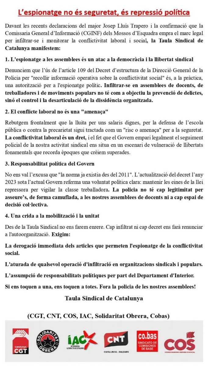 CGT Catalunya 🚩🏴 tweet media