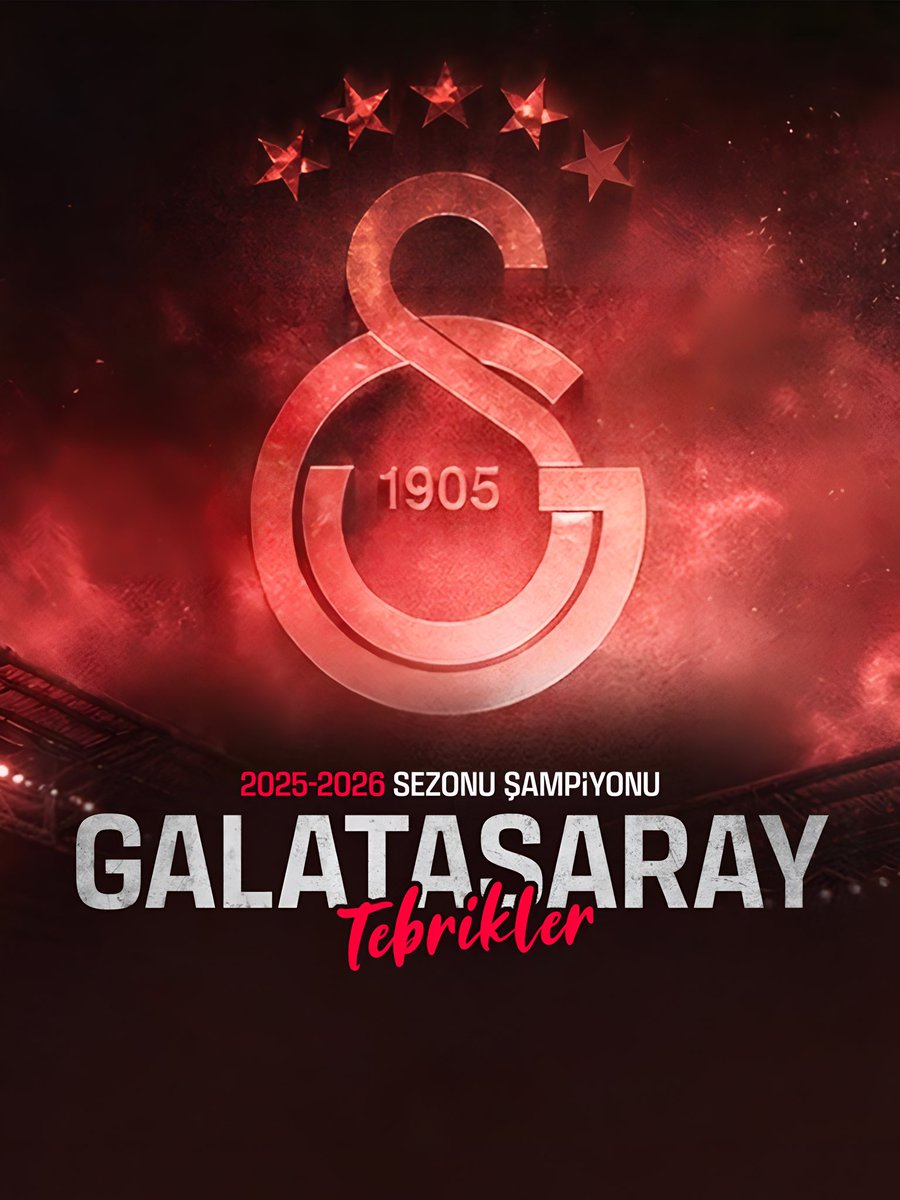 hmutlu34's tweet photo. Trendyol Süper Lig 2025-2026 sezonunu şampiyon olarak tamamlayan Galatasaray’ı yürekten kutluyorum.  

Sahada ter döken futbolcuları, teknik heyeti ve her şartta takımının yanında olan taraftarları alkışı hak etti. Mücadele eden tüm kulüplerimize de teşekkür ediyorum. https://t.co/k4dgZLVVMl