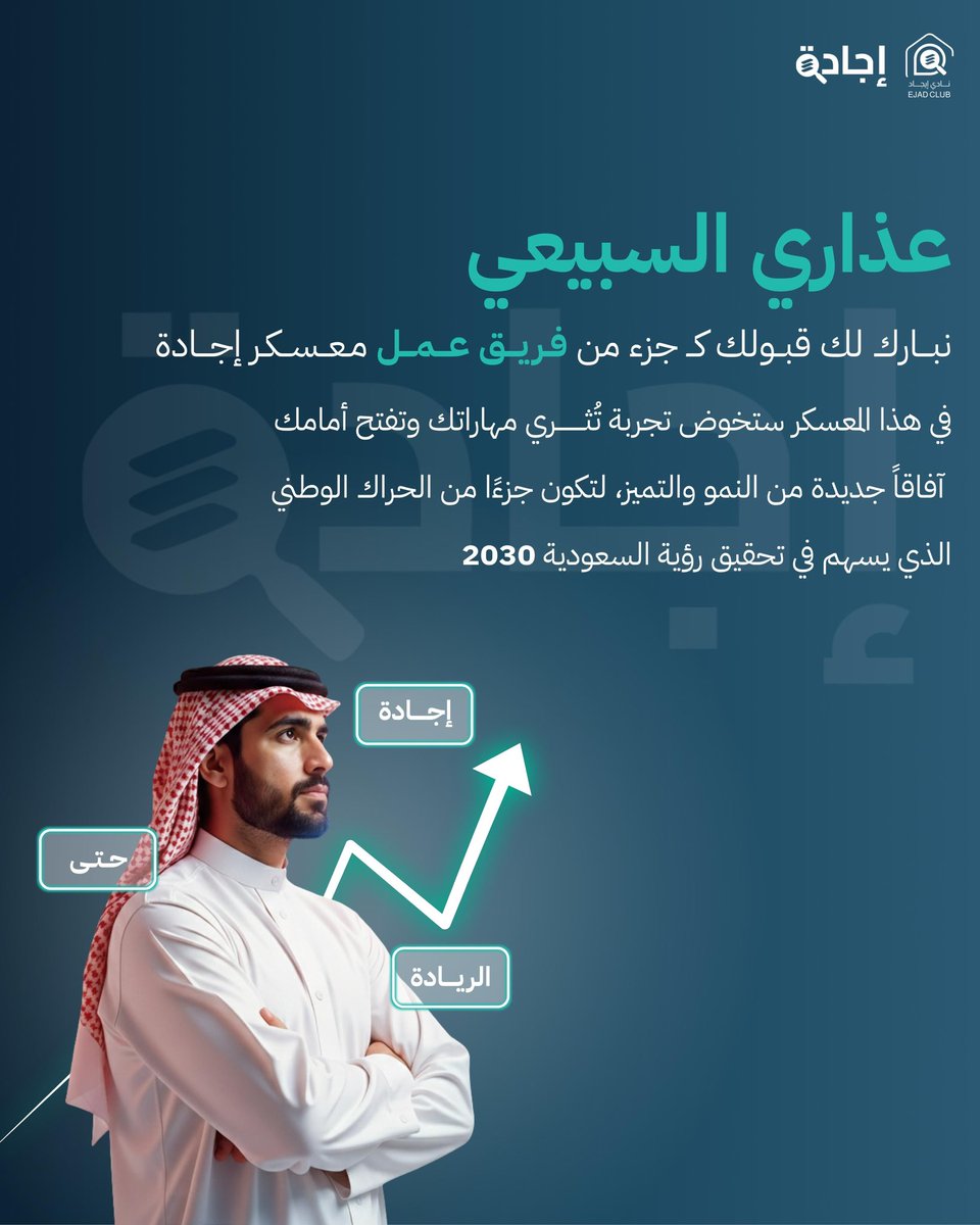 ATHARIDES's tweet photo. سعيدة جداً بقبولي كجزء من فريق عمل معسكر إجادة اسأل الله أن يجعلني عند حسن ظن الجميع👏🏼🌟 @IMSIU_EJAD https://t.co/lvIZACWZ4y