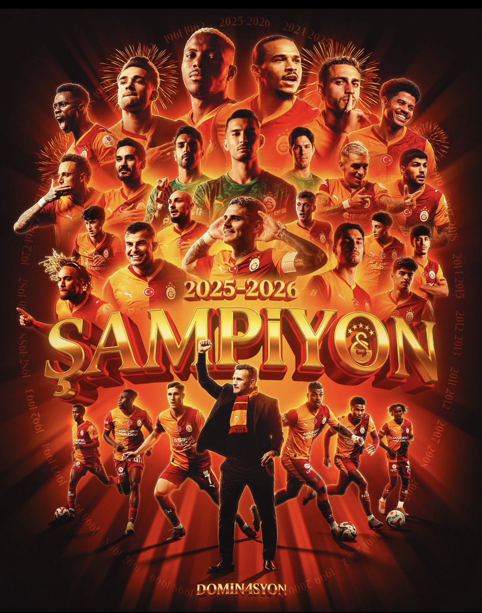 arguca44's tweet photo. Şampiyon yine Galatasaray! 🟡🔴
İnananın, vazgeçmeyenin, armasını yüreğinde taşıyanların zaferi…
Bu büyük camiaya bir kez daha şampiyonluk yakıştı.
Kutlu olsun Cimbom! ⭐⭐⭐⭐⭐
#şampiyonGalatasaray https://t.co/6v01HqZHqD