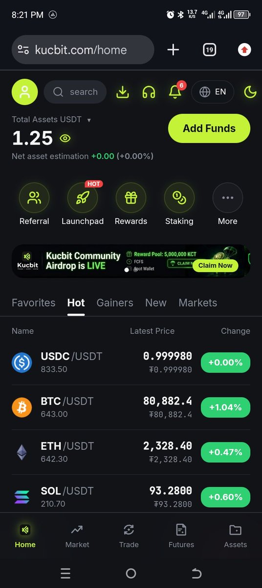 Kucbit is a new crypto exchange, they are giving out their tokens to those who register complete KYC. Sign up using Google or email and password 👇👇👇
kucbit.com/?ref=REF531454…
Complete KYC, click on rewards section and complete the tasks to earn more tokens.