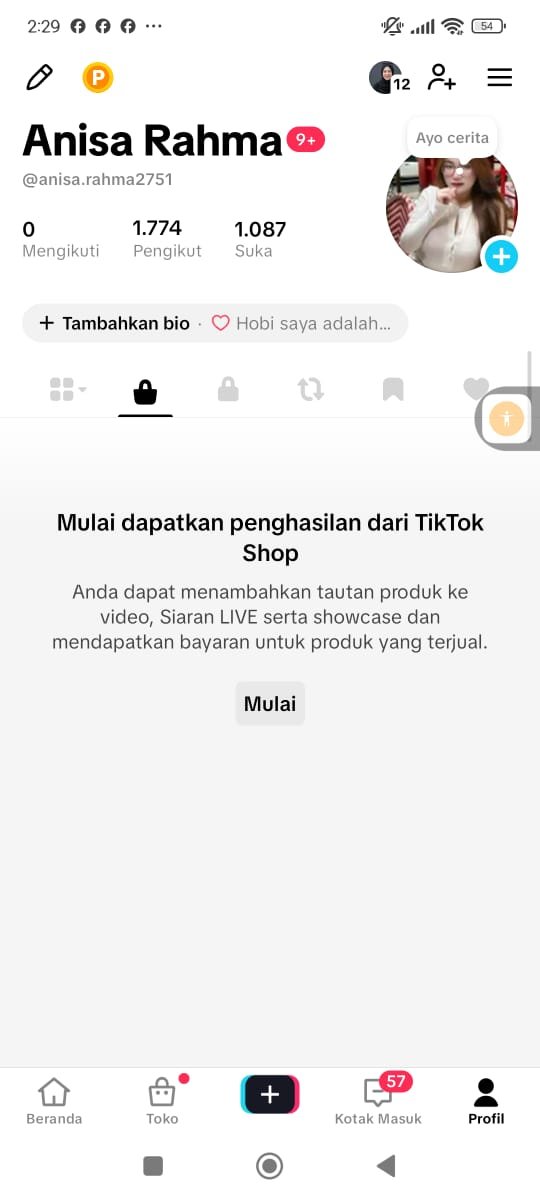 akun tiktok nadia tweet media