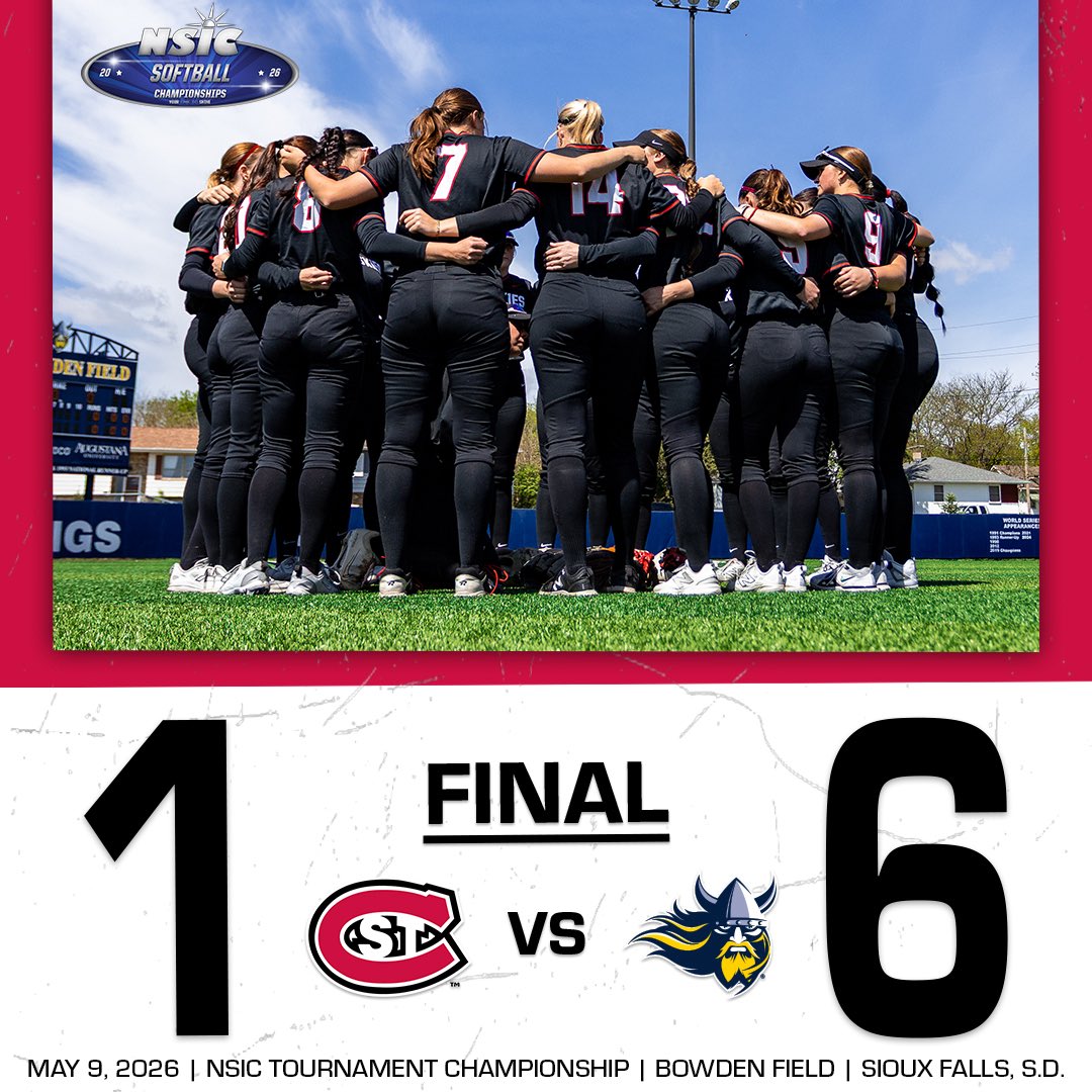 SCSUHUSKIES_SB's tweet photo. Final from Sioux Falls.
Huskies historic #NSICSB Tournament run ends in championship game against No. 5 seed Augustana.
NCAA #D2SB Tournament field to be announced Monday at 9 a.m.
#GoHuskies ๐ฅ | #PackMentality ๐พ https://t.co/Z24komi3Mx