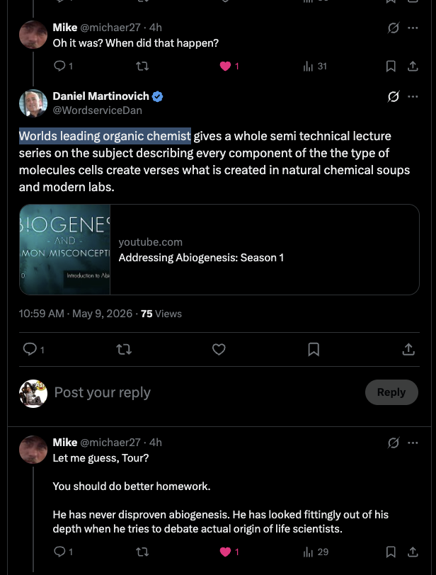 ScientiaPercept's tweet photo. @WordserviceDan @michaer27 @AndrewCaluag @MentallyNathan Obviously YOU @WordserviceDan did NOT understand I was addressing YOUR claim James Tour is or EVER was (according to YOU @WordserviceDan) THE "Worlds (SIC, should be "world's") leading organic chemist..."

Tour's awards are in nano/material and NOT ORGANIC chemistry, RIGHT??

1/2 https://t.co/znIglTxOEp