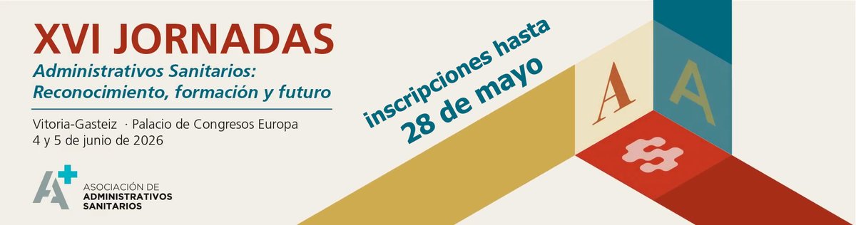AsoAdmiSalud's tweet photo. Inscripciones a las XVI Jornadas de la AAS hasta el día 28 de mayo de 2026 https://t.co/b91UbN8E2g https://t.co/12IZvLdqlU