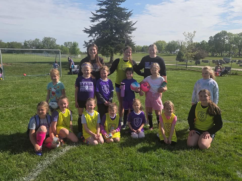 BlairLadyBears's tweet photo. What do you do the morning after winning a district title and punching your ticket to state?? 

 ☀️🎟️ ⚽️ 👧🏻 🧒🏻 💜 👊🏻 🏆 

Go cheer on the kids in your community who have been rooting for you all year long! 

It was fun kickin' it around with you this morning, @BlairSoccer ! https://t.co/SwTbrHc3zI