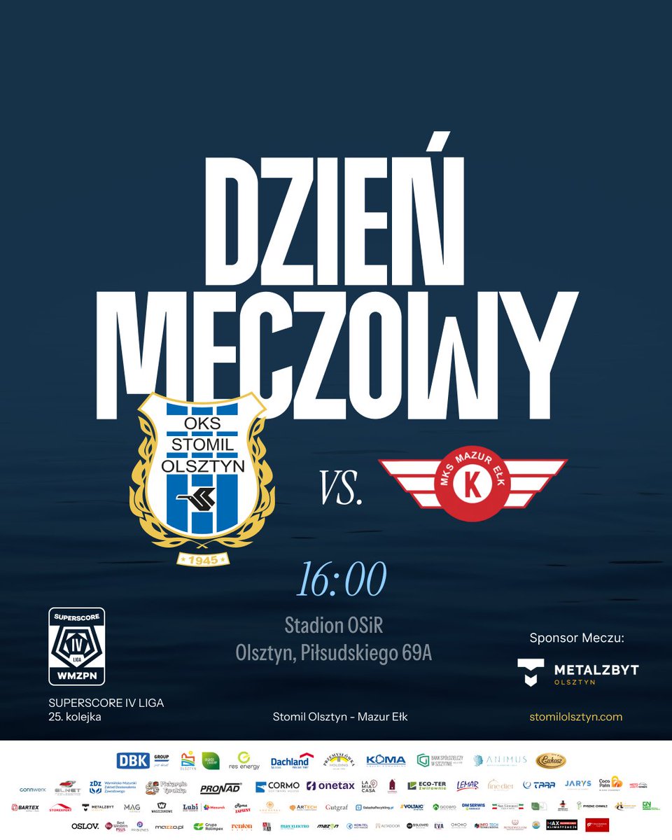 StomilOlsztynSA's tweet photo. ⚪🔵 TO JUŻ DZIŚ! 🔥

Zaledwie kilka godzin dzieli nas od spotkania z Mazurem Ełk! ⚽

🎟 Kasy biletowe otwarte od godziny 14:30

Nie możesz być na meczu? Dostępna będzie transmisja w systemie PPV!
🎥 https://t.co/y1Z1keQCco

NIE MOŻE WAS ZABRAKNĄĆ! 💪🔥

Sponsor meczu: Metalzbyt https://t.co/eCFbHkmDDB
