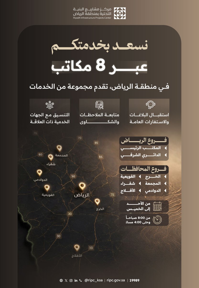 مركز مشاريع البنية التحتية بمنطقة الرياض RIPC tweet media