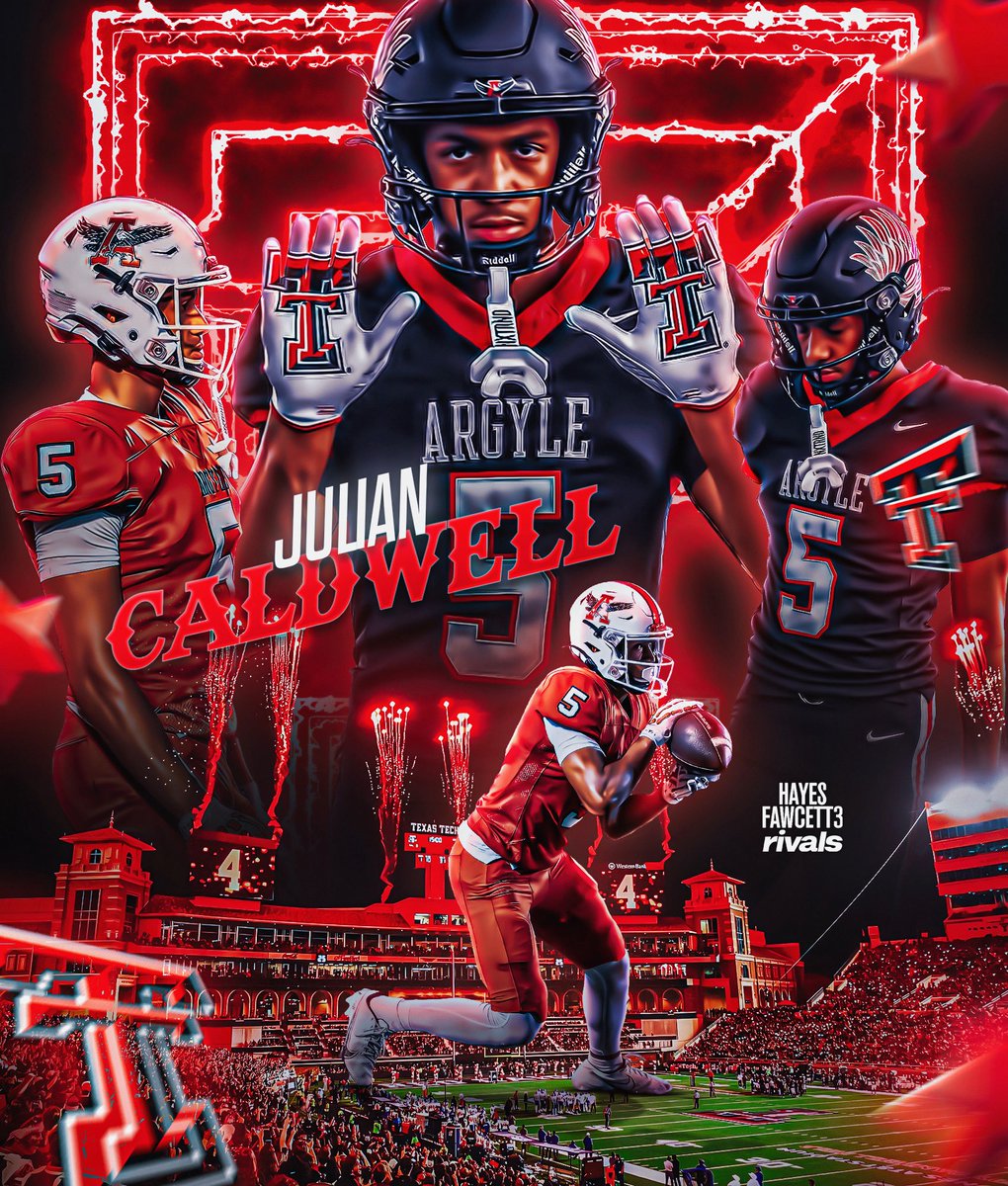 BREAKING: Four-Star WR Julian Caldwell has Committed to Texas Tech, he tells me for <a href="/Rivals/">Rivals</a> 
The 6’1 190 WR chose the Red Raiders over Texas and Oregon

“All glory to God! Wreck ‘Em‼️”

on3.com/rivals/julian-…