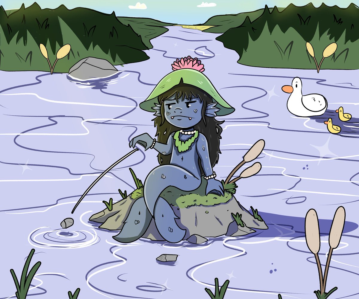 comix_in's tweet photo. Pond mermaid 🧜‍♀️ ✨️ 

#clipstudiopaint #illustration #digitalart #childrenillustration https://t.co/aTFGLcR1eA