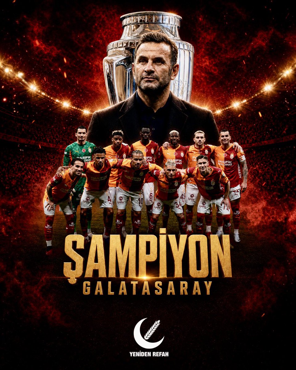 erbakanfatih's tweet photo. Süper Lig’de üst üste 4. kez şampiyon olan Galatasaray’ı, futbolcularını, teknik heyetini ve taraftarlarını tebrik ediyorum.🏆👏🏻

@GalatasaraySK https://t.co/TeCXY7JC9S