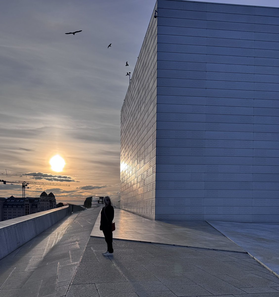 Dunringle's tweet photo. Oslo Opera House. This is Oslo’s version of An Lanntair, probably. https://t.co/lY3tMxsBMq