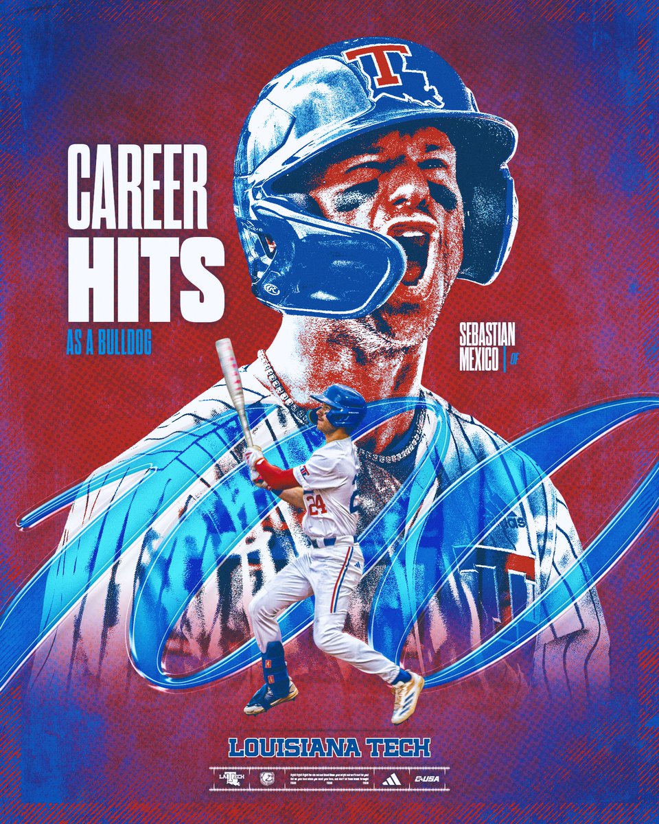 LATechBSB's tweet photo. With his base hit in the first inning of today's game, @SebMexico24 has 100 hits as a Bulldog 💯 https://t.co/NJ1Z9421MD