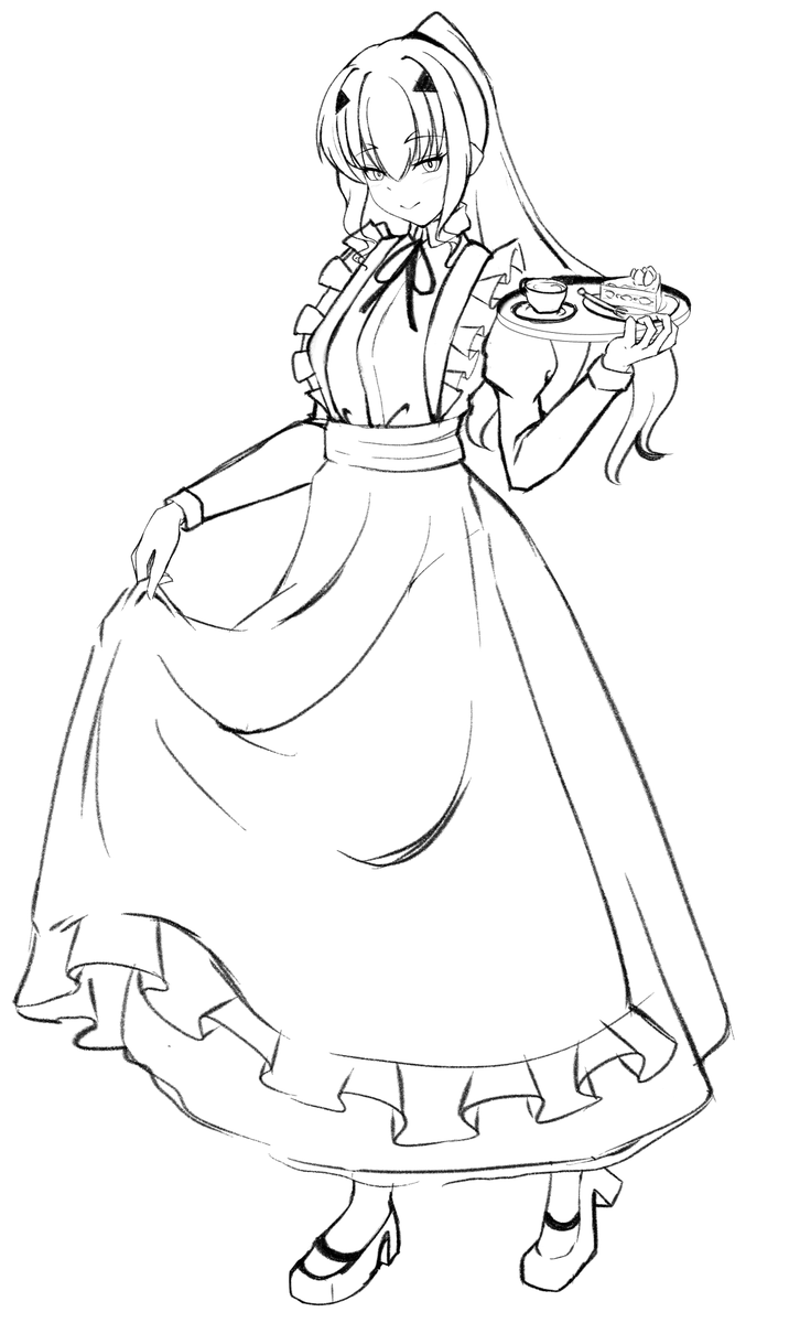 largesaint1043's tweet photo. メリュ子はクラシカルなメイド服も似合いそう https://t.co/fU3KcrqhbH