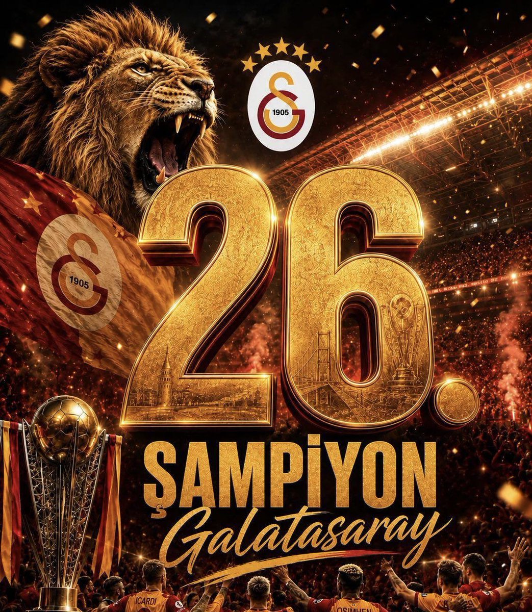 Erkan_gsb's tweet photo. 2025-2026 Trendyol Süper Lig Sezonunu şampiyon olarak tamamlayan Galatasaray’ı futbolcularını, teknik heyetini ve sarı-kırmızılı camiayı tebrik ediyorum. https://t.co/VfwrzNjmnK