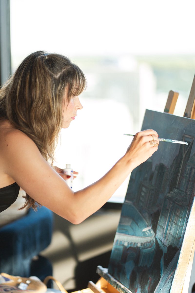CopeleyDesigns's tweet photo. Live painting session for a Mental health event! #mentalhealthissexy #mentalhealth #cltnc https://t.co/qTypUm9ybj