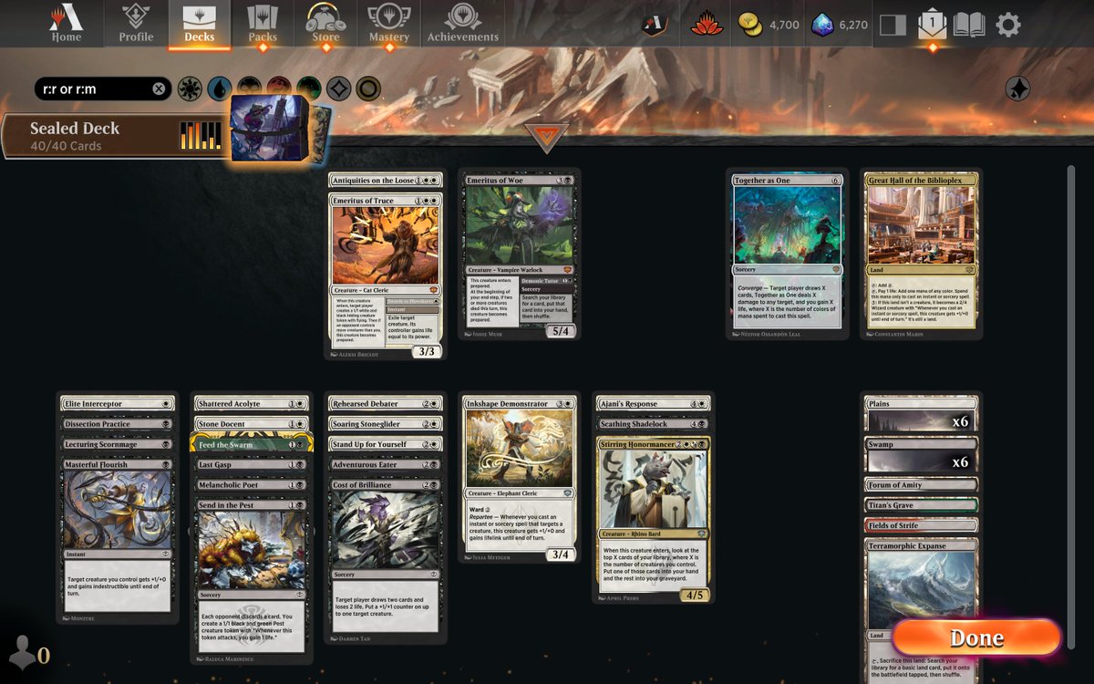 TradingPoster's tweet photo. Qualifier Play-In on my third attempt, didn't think this deck would get there but was able to curve out almost every game and had a ton of good removal to push through https://t.co/DogBOLJRJP