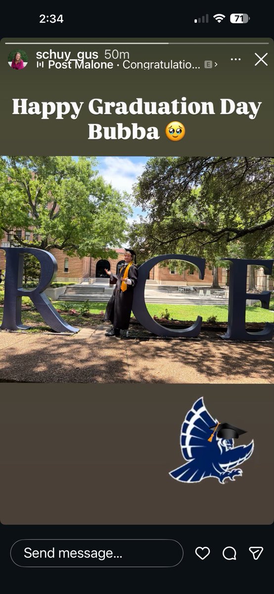 SwedeOwl's tweet photo. #RiceGrad2026 https://t.co/TqO0pRoYDM