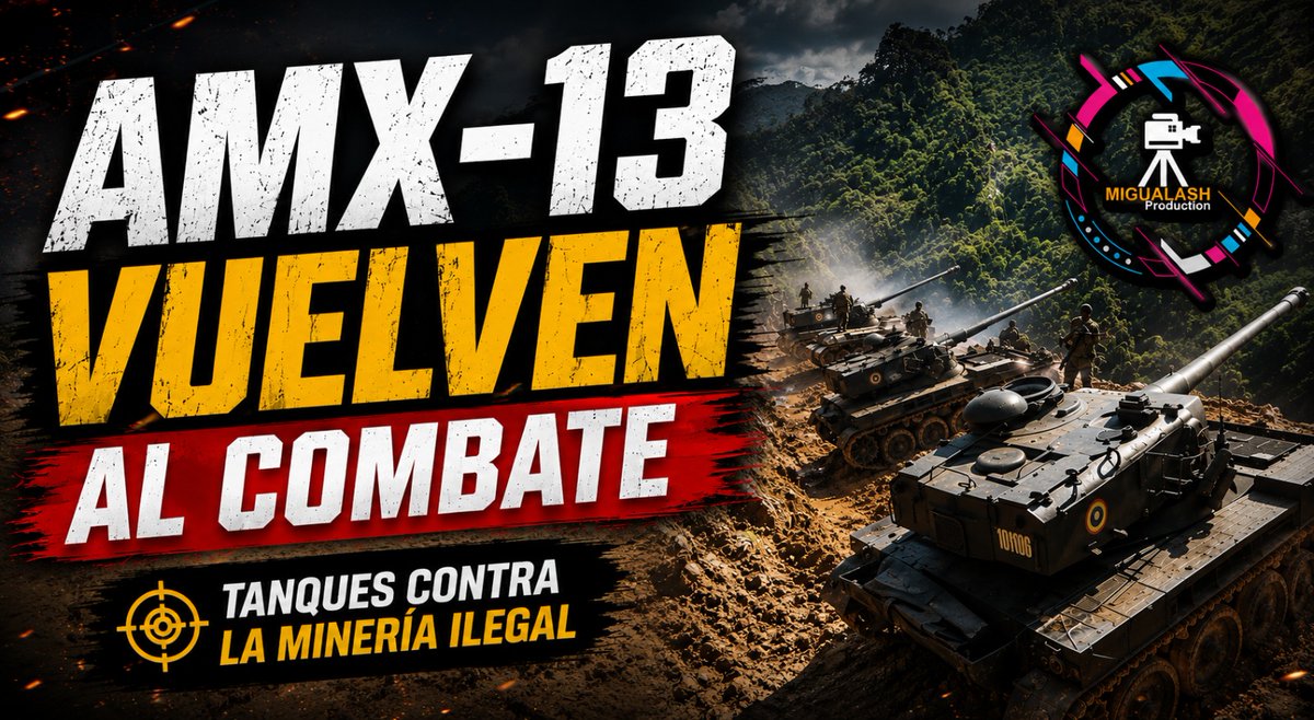 Migue_Alulema's tweet photo. 🚨 AMX-13 VUELVEN AL COMBATE 🇪🇨

Tanques históricos del Ejército Ecuatoriano, utilizados durante el conflicto con el Perú, hoy vuelven a entrar en acción para destruir bocaminas y campamentos de minería ilegal 

📹 Mira el video completo aquí:
https://t.co/RZW09429ZM https://t.co/CXM9hIHJec