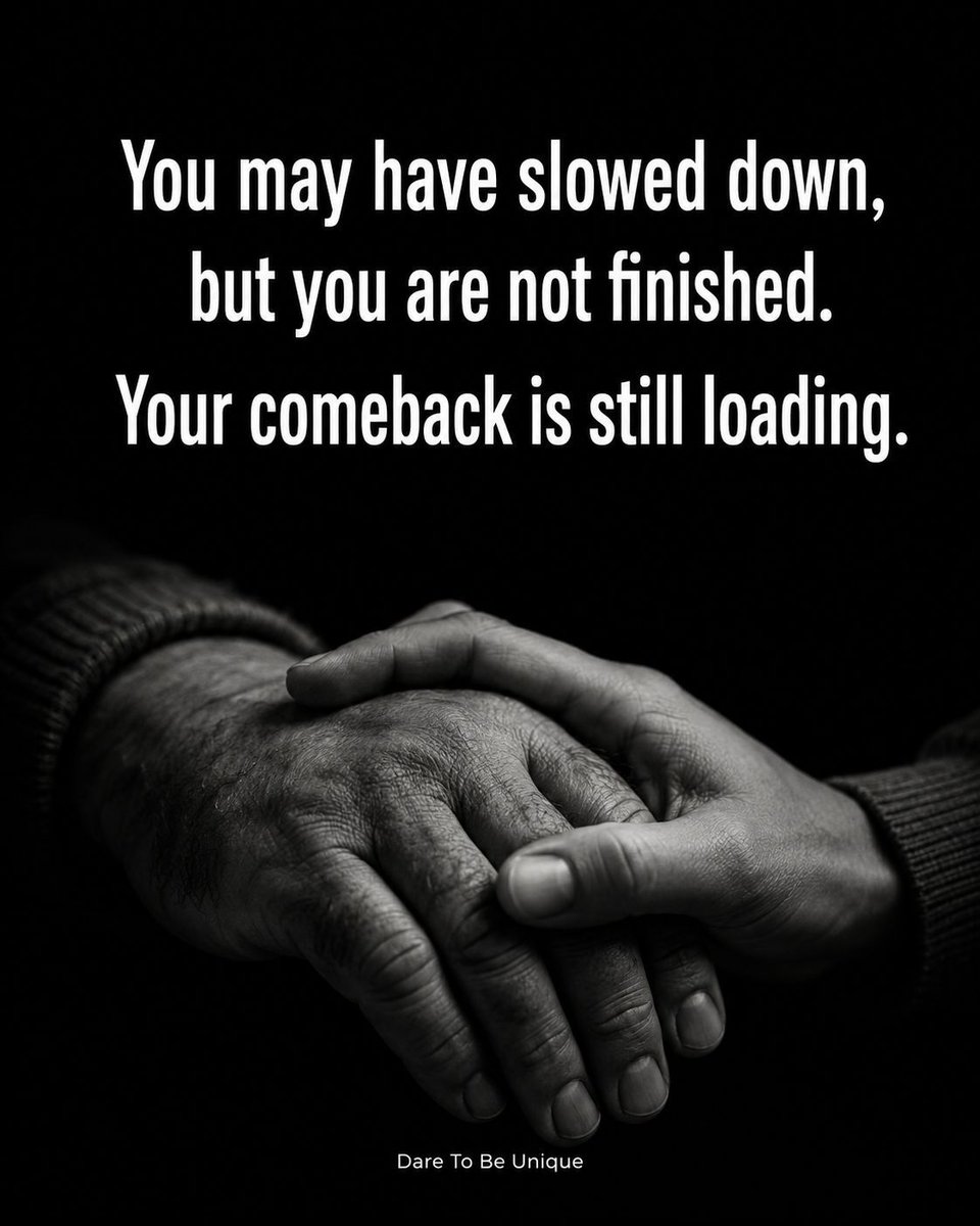 You are not finished just because you slowed down.

Sometimes life pauses you so you can gather strength, rebuild your focus, and come back with more wisdom.

Keep going.

Your comeback is still loading.
#comebackseason #keepgoing #selfgrowth #daretobeunique